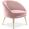 Buy Velvet upholstered accent chair with wooden legs - Oirna Light Pink 60077 at MyFaktory