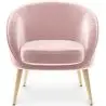 Buy Velvet upholstered accent chair with wooden legs - Oirna Light Pink 60077 - in the EU