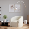 Buy White boucle armchair - upholstered - Recira White 60080 - prices