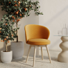 Buy Velvet upholstered dining chair  - Seranda Yellow 60081 - in the EU