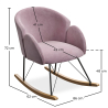 Buy Rocking armchair upholstered in velvet - Frida  Light Pink 60082 in the Europe