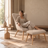 Buy Upholstered Armchair with Footrest - Scandinavian - Wub Beige 60084 - prices