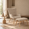 Buy Upholstered Armchair with Footrest - Scandinavian - Wub Beige 60084 in the Europe
