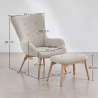 Buy Upholstered Armchair with Footrest - Scandinavian - Wub Beige 60084 - prices
