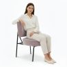 Buy Velvet upholstered dining chair - Hebay Light Pink 60085 at MyFaktory