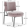Buy Velvet upholstered dining chair - Hebay Light Pink 60085 - prices