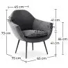 Buy Velvet upholstered armchair - Ora Dark grey 60087 with a guarantee