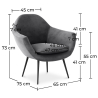 Buy Velvet upholstered armchair - Ora Dark grey 60087 home delivery