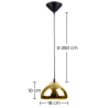 Buy Empty Pendant Lamp  - 18cm - Chromed Metal Gold 51886 with a guarantee