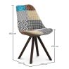 Buy Dining Chair Brielle Upholstered Scandi Design Dark Wooden Legs Premium - Patchwork Amy Multicolour 59955 - in the EU