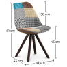 Buy Dining Chair Brielle Upholstered Scandi Design Dark Wooden Legs Premium - Patchwork Amy Multicolour 59955 - in the EU