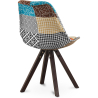 Buy Dining Chair Brielle Upholstered Scandi Design Dark Wooden Legs Premium - Patchwork Amy Multicolour 59955 in the Europe