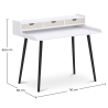 Buy Office Desk Table Wooden Design Scandinavian Style Amund + Premium Brielle Scandinavian Design chair with cushion Black 60114 - prices