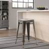 Buy Bar Stool - Industrial Design - 60cm - New Edition - Metalix Metallic bronze 60122 - prices