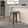 Buy Bar Stool Bistrot Metalix Industrial Design Metal - 60 cm - New Edition Metallic bronze 60122 - prices