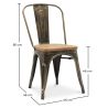 Buy Dining Chair Bistrot Metalix Industrial Metal and Light Wood - New Edition Metallic bronze 60123 with a guarantee