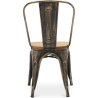 Buy Dining Chair Bistrot Metalix Industrial Metal and Light Wood - New Edition Metallic bronze 60123 in the Europe