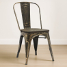 Buy Dining Chair Bistrot Metalix Industrial Metal and Dark Wood - New Edition Metallic bronze 60124 - prices