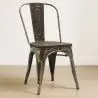 Buy Dining Chair Bistrot Metalix Industrial Metal and Dark Wood - New Edition Metallic bronze 60124 - prices