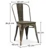 Buy Dining Chair Bistrot Metalix Industrial Metal and Dark Wood - New Edition Metallic bronze 60124 - in the EU