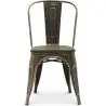 Buy Dining Chair Bistrot Metalix Industrial Metal and Dark Wood - New Edition Metallic bronze 60124 - in the EU
