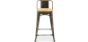 Buy Bar Stool with Backrest - Industrial Design - Wood & Steel - 60cm - New Edition - Metalix Metallic bronze 60125 in the Europe