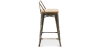Buy Bar Stool with Backrest - Industrial Design - Wood & Steel - 60cm - New Edition - Metalix Metallic bronze 60125 home delivery