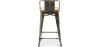 Buy Bar Stool with Backrest - Industrial Design - Wood & Steel - 60cm - New Edition - Metalix Metallic bronze 60125 with a guarantee