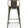 Buy Bar Stool with Backrest - Industrial Design - Wood & Steel - 60cm - New Edition - Metalix Metallic bronze 60125 in the Europe