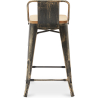 Buy Bar stool with small backrest  Bistrot Metalix industrial Metal and Light Wood - 60 cm - New Edition Metallic bronze 60125 in the Europe