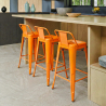 Buy Bar Stool with Backrest - Industrial Design - 60cm - New Edition - Metalix Orange 60126 - prices
