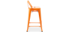 Buy Bar Stool with Backrest - Industrial Design - 60cm - New Edition - Metalix Orange 60126 with a guarantee
