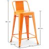 Buy Bar Stool with Backrest - Industrial Design - 60cm - New Edition - Metalix Orange 60126 with a guarantee