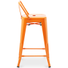 Buy Bar Stool with Backrest - Industrial Design - 60cm - New Edition - Metalix Orange 60126 at MyFaktory