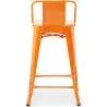 Buy Bar Stool with Backrest - Industrial Design - 60cm - New Edition - Metalix Orange 60126 in the Europe