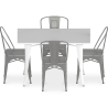 Buy Dining Table + X4 Dining Chairs Set - Bistrot - Industrial design Metal - New Edition Silver 60129 in the Europe