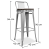 Buy White Bar Table + X4 Bar Stools Set Bistrot Metalix Industrial Design Metal and Dark Wood - New Edition Silver 60130 with a guarantee
