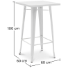 Buy White Bar Table + X4 Bar Stools Set Bistrot Metalix Industrial Design Metal and Dark Wood - New Edition Silver 60130 - in the EU