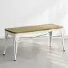 Buy Bench Bistrot Metalix Industrial Metal and Light Wood - New Edition White 60131 - prices
