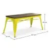 Buy Bench Bistrot Metalix Industrial Metal and Dark Wood - New Edition Yellow 60132 with a guarantee