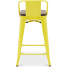 Buy Bar stool with small backrest  Bistrot Metalix industrial Metal and Dark Wood - 60 cm - New Edition Yellow 60133 in the Europe