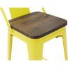 Buy Bar stool with small backrest  Bistrot Metalix industrial Metal and Dark Wood - 60 cm - New Edition Yellow 60133 home delivery