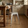 Buy Industrial Design Stool - 45cm - New Edition - Metalix Silver 60139 - prices