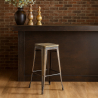 Buy Bar Stool - Industrial Design - Wood & Steel - 76 cm - New Edition- Metalix Green 60137 with a guarantee