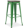 Buy Bar Stool - Industrial Design - Wood & Steel - 76 cm - New Edition- Metalix Green 60137 home delivery