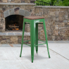 Buy Bar stool Bistrot Metalix industrial Metal and Dark Wood - 76 cm - New Edition Green 60137 home delivery