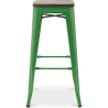Buy Bar stool Bistrot Metalix industrial Metal and Dark Wood - 76 cm - New Edition Green 60137 - prices