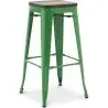 Buy Bar Stool - Industrial Design - Wood & Steel - 76 cm - New Edition- Metalix Green 60137 - in the EU