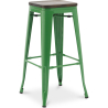 Buy Bar stool Bistrot Metalix industrial Metal and Dark Wood - 76 cm - New Edition Green 60137 - in the EU