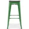 Buy Bar Stool - Industrial Design - Wood & Steel - 76 cm - New Edition- Metalix Green 60137 home delivery